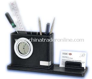 LCD calendar &clcok with penholder and name card holder