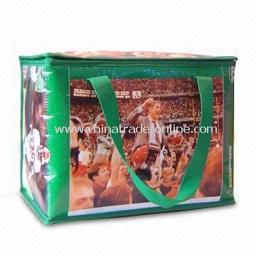 Water-resistant Cooler Bag, Made of Printed PE Woven Cloth, Customers designs are acceptable from China