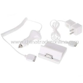 3-in-1 AC Power Adapter + Mini Charging Dock + Car Charger for Apple iPad