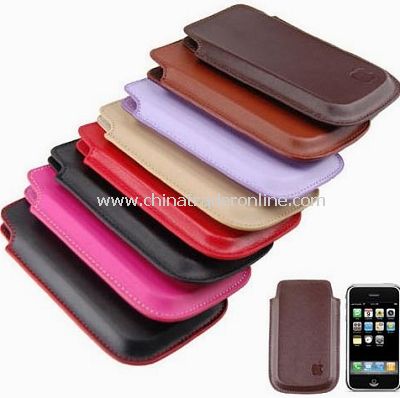 8 PCS Genuine Leather Case cover for iPhone 3G 8G 16GB from China