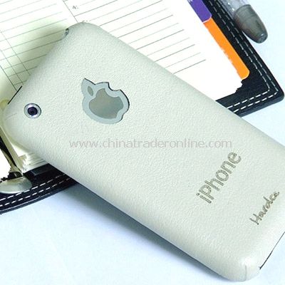 New iMAT II Genuine Leather back cover Skin For iPhone - White