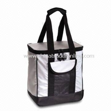 Cooler Bag with Front Flat Pocket, Made of 600D Polyester from China