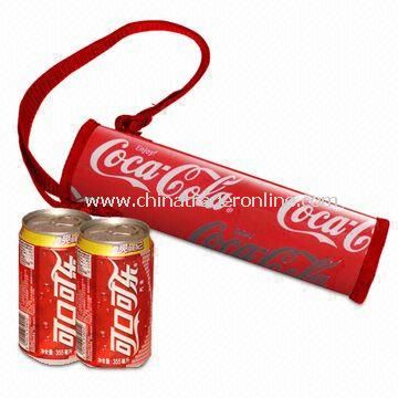 Two-can Red Cooler Bag, Measures 8 x 28cm, Customized Designs are Accepted from China
