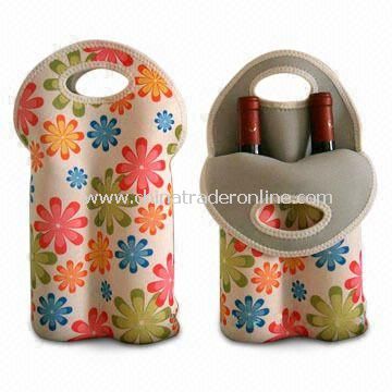 Bottle Bag with One Main Compartment and 2 Handles, Made of 3mm Neoprene