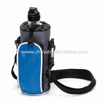 Bottle Cooler Bag with Front Accessories Pocket, Made of 600D Polyester