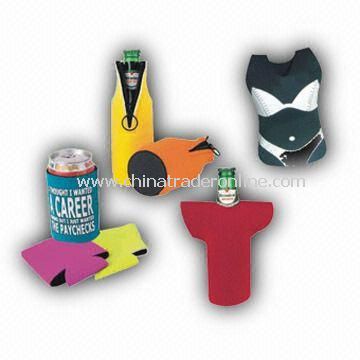 Water-resistant Bottle Holders, Made of Neoprene, Available in Various Patterns and Sizes