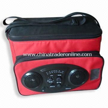 Cooler Bag with Radio, Made of Oxford Cloth Material