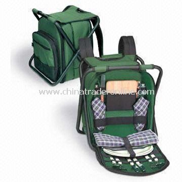 Picnic cooler bags-1 Insulated Picnic Cooler Bag with Chair Function, Made of 600D Polyester