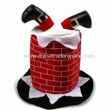 Christmas Chimney Hat with 20 or 35cm Radius, Available in Adult Size from China