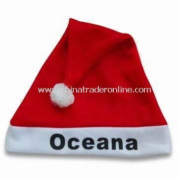 Christmas Hat with Imprinted Designs, Customized Logos are Accepted, Available in Various Sizes from China