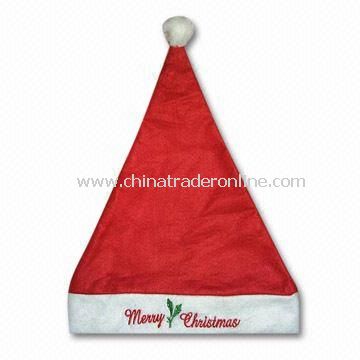 Christmas Santa Hat with Braids, Customized Logos are Accepted, Available in Various Sizes from China