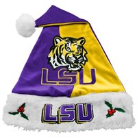 LSU Tigers Purple-Gold Mistletoe Santa Hat from China