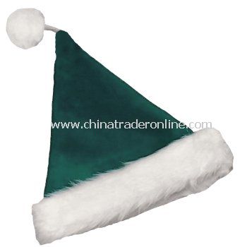 Velvet Santa Hat Green from China