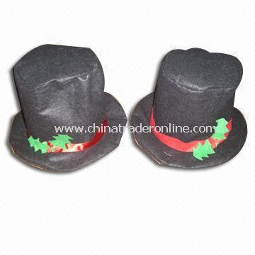 Xmas Hat in Black, Red and Green, Measures 7.5-inch