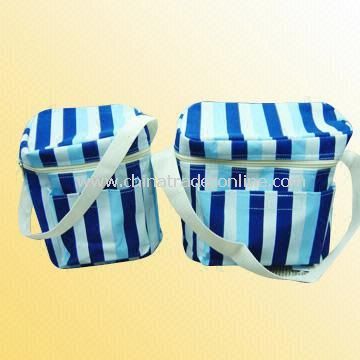 Polyester Cooler Bag with Strip Printing from China