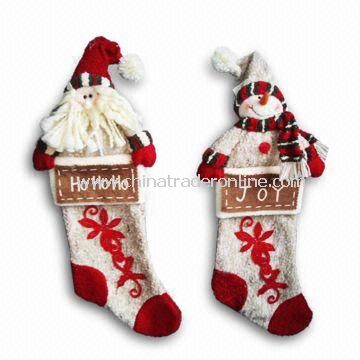 Bark-look Christmas Stockings, Measuring 19 Inches