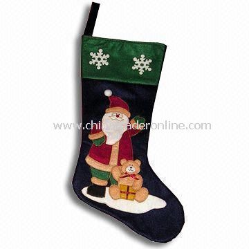 Christmas Socks with Embroidered Patch, Used for Homespun Fabric, Room Ornaments and Clothes