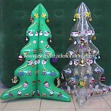 Inflatable PVC Christmas Trees Printed with Santa Claus Patterns