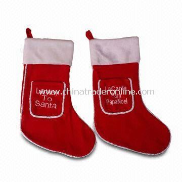 Letter to Santa Stocking, Made of Velvet and 100% Polyester from China