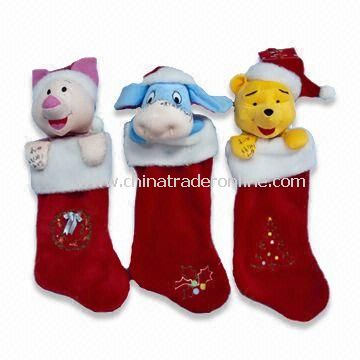 Plush Christmas Sock, Available in Various Designs, EN71 Certified, Measures 48cm