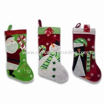 Plush Christmas Stocking, Available in Various Designs, Measures 12 x 12cm, EN71 Certified