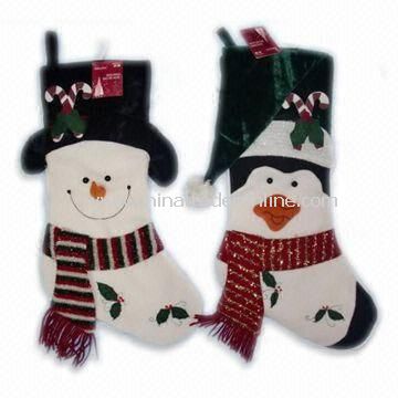 Plush Christmas Stocking with EN71 Certification, Available in Various Designs, Measures 48cm from China