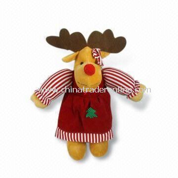 Plush Christmas Toy with Red Clothes, Available in Various Designs, Measures 37cm