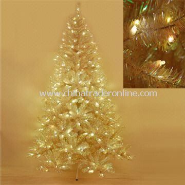 7.5-feet Christmas Tree, Tinsel Clarity Noble Fir Tree with 312 Sunlight LED Lights from China