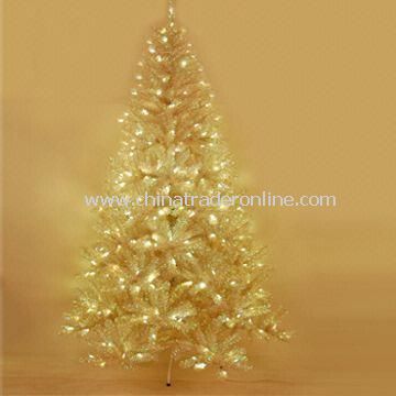 7.5ft Christmas Tree, Tinsel Clarity Noble Fir with 312 Sunlight LED Lights and Hook