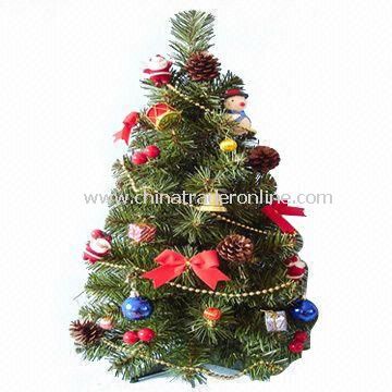 Artificial, Pre-Decorated Noble Fir Wrapped Christmas Tree with Height of 30-inch from China