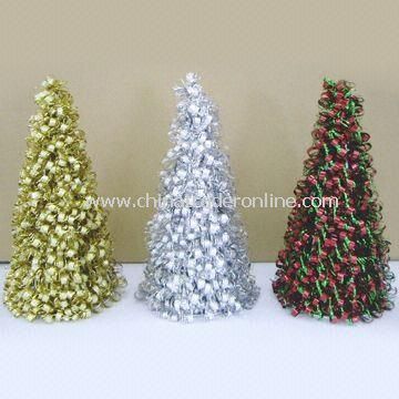 Bubble Cutting Tinsel Cone Tree