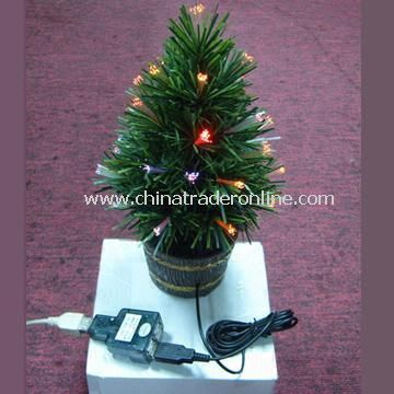 Fiber Christmas Tree with Low Power Consumption, Can Even Be Powered by USB Port