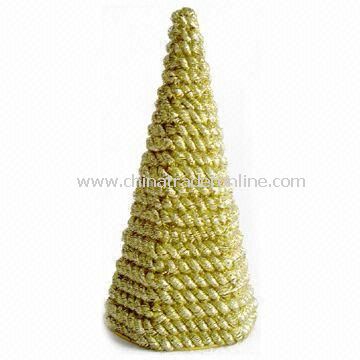 Rope Garland Cutting Tinsel Cone Tree, Suitable for Christmas Decoration from China