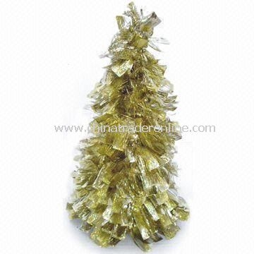 Tara Cutting Tinsel Cone Christmas Tree, Measuring 36 Inches; Flame-retardant