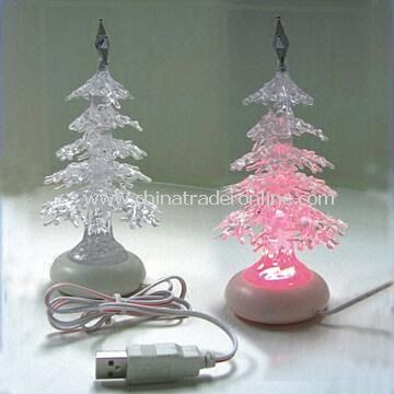 USB Christmas Tree with Height of 15.5cm, Available with 7-Color-Changable Light