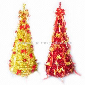 Wrapped Style Artificial Monroe Pine Christmas Trees, Available with Metal Stand