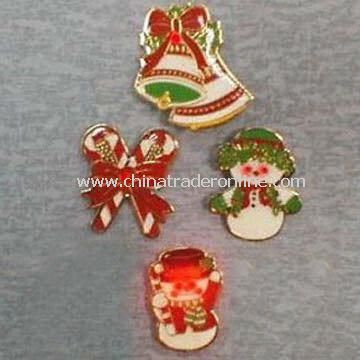 Flashing Pins in Christmas Designs from China