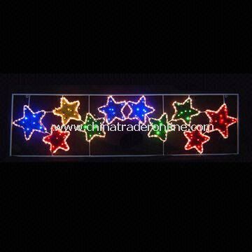 PVC/Iron Motif 10 Stars Christmas Lights with 84 LEDs, Measures 196 x 52cm from China