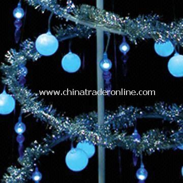 Spiral Christmas Tree Lights, with 50 Blue Lamps and 8m of Cord from China