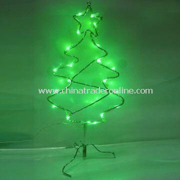 Wire-framed Christmas Tree with 5V Voltage, Blue or Green LEDs