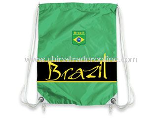 Brazil football supporter drawstring bag