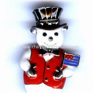 Snowman-shaped Christmas Decoration, Nickel-free, Made of Alloy and Epoxy