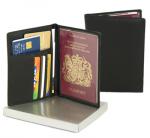 Genuine Leather Passport Wallet - Black