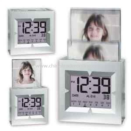 Alarm Clock Dual Photo Frames