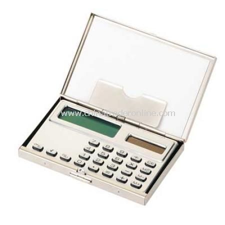 Matt Nickel Card Case with Calculator from China