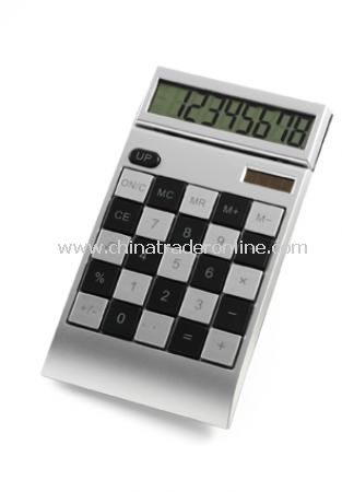 Chequered calculator, 8 digits, dual power, incl. batt. from China