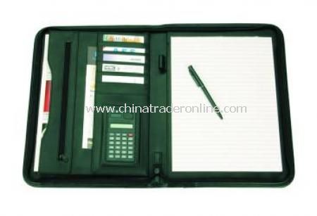 A4 Zipround Folder with Calc. from China