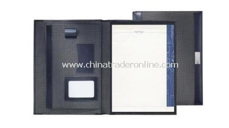 MARKSMAN BLACK TONE A4 PORTFOLIO 600d/PU portfolio with pen loops, business card holder, fl from China