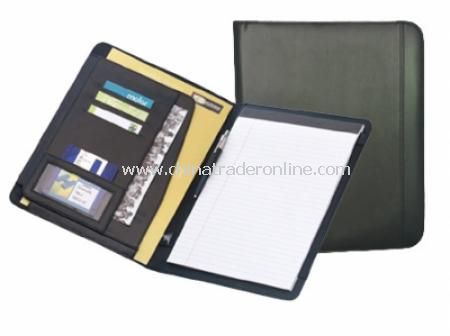 Leather A4 Conference Folder - Black