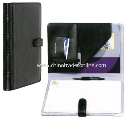 Leather A4 Conference Folder - Black